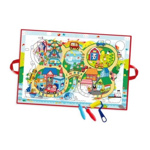 Набір для творчості Let's Craft "Магічні перетворення" Жваве містечко водна розмальовка-килимок (MRM001-E)