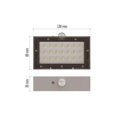 Світильник EMOS 350 лм IP65 4000K PIR (ZG161S)