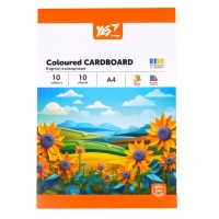 Кольоровий картон Yes односторонній А4 Orange Line 10 аркушів (954895)