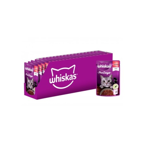 Вологий корм для кішок Whiskas Pure Delight з яловичиною в желе 85 г (5900951263194)