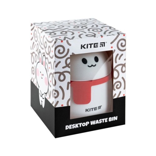 Кошик для паперів Kite Настільний контейнер для сміття, білий (K24-009-2)
