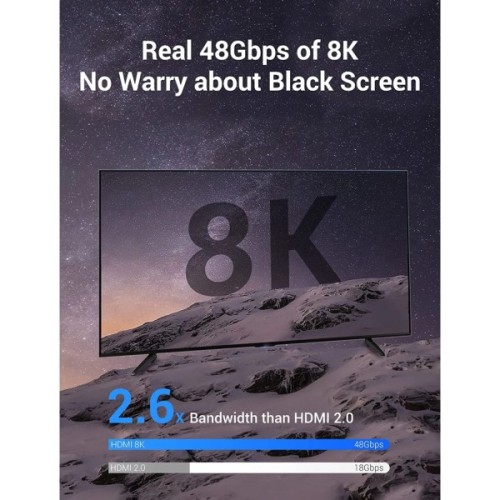 Кабель мультимедійний HDMI M to HDMI M 5.0m 8K60Hz cotton braided blue Vention (ALGLJ)