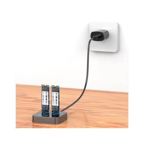 Док-станція для накопичувачів Maiwo 2*SATA M.2 SSD Key B/B+M USB 3.1 Gen1 Type-C (K3016SG1)