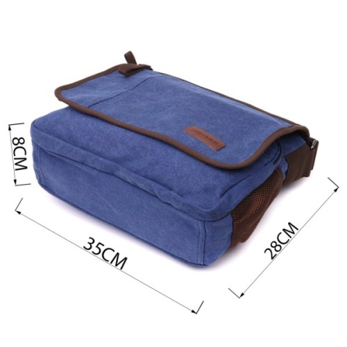 Сумка Vintage Через плече із текстилю Синя (22203)