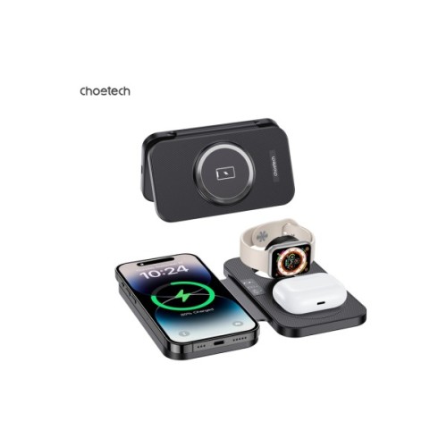 Зарядний пристрій Choetech Wireless magnetic 3-in-1 15W black (T616-F)