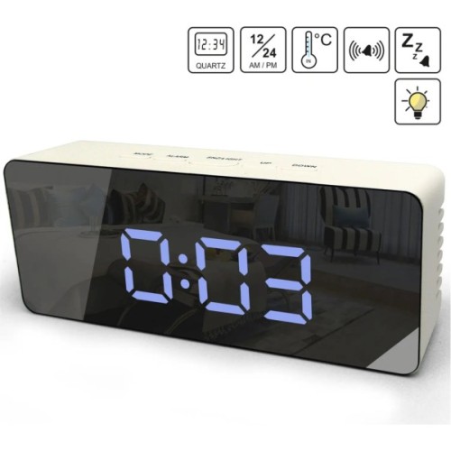 Настільний годинник Technoline WT475 White/Black Mirror (DAS302983)