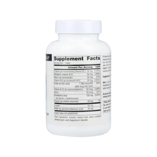 Вітамінно-мінеральний комплекс Source Naturals Комплекс вітамінів B, 50 мг, B-50 Complex, 100 таблеток (SNS-00421)