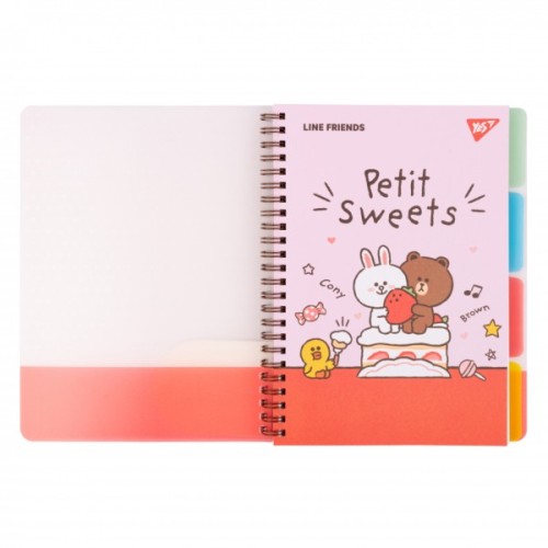 Зошит Yes А5 Line Friends пластикова обкладинка 80 аркушів, лінія (765737)