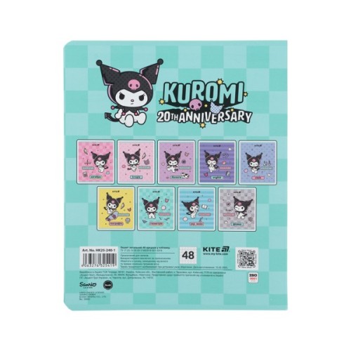 Зошит Kite предметний Kuromi 48 аркуші, клітинка, геометрія (HK25-240-1)
