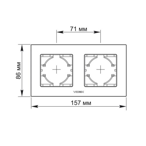 Рамка Videx BINERA шоколадний алюміній 2 пости (VF-BNFRA2H-CH)