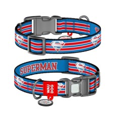 Нашийник для тварин WAUDOG Nylon з QR паспортом "Супермен Ретро", пластиковий фастекс, L (282-1082)