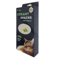 Ласощі для котів Lucky Star Лагідне пюре з м'якоті дикого лосося у стіках 10 г (4820281500206)