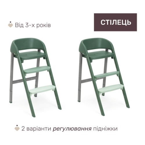 Стілець для годування Chicco 3 в 1 Crescendo Up зелений (87046.87)