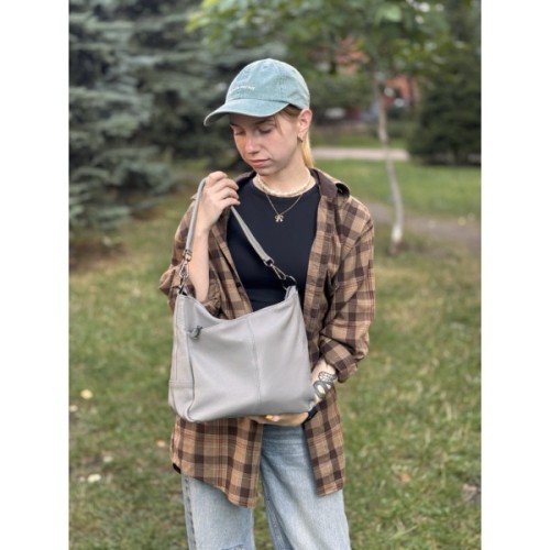Сумка Vintage З натуральної шкіри Сіра (23054)