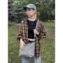 Сумка Vintage З натуральної шкіри Сіра (23054)