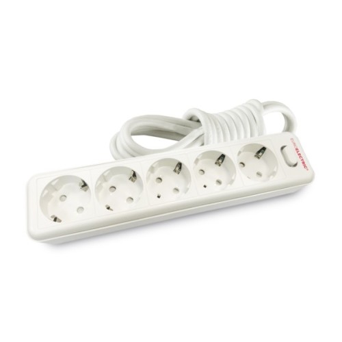 Мережевий фільтр живлення EUROELECTRIC Х5 10А 3м White (EE-105-3M)