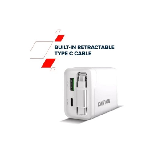 Зарядний пристрій Canyon 1xUSB-C PD65W + 1xUSB QC3.0 + cable USB-C to USB-C black (CNS-CURC65ACB)