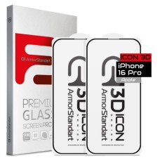 Скло захисне Armorstandart Kit Icon 3D iPhone 16 Pro Black 2 pcs (ARM83513)