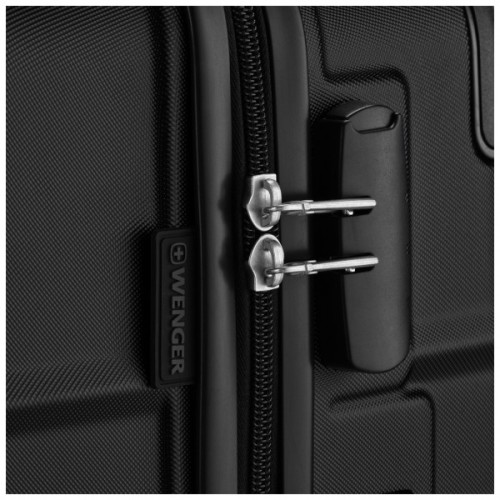 Валіза Wenger Amplar, велика, пластик, 4 колеса, чорна (653140)