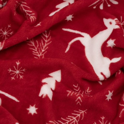 Плед Ardesto Christmas Flannel 160х200см, 100% поліестер, олені, червоний (ART0126PB)