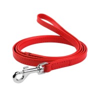 Повідець для собак WAUDOG Glamour шкіряний XS червоний (33723)