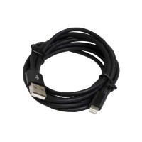 Дата кабель USB 2.0 AM to Lightning 2.0m 2.4A black Patron (CAB-PN-LIGHT-2M-B)