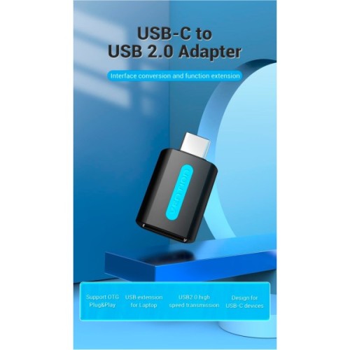Перехідник OTG USB 2.0 AF to USB-C Vention (CDTB0)