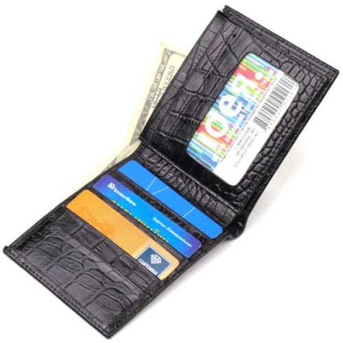 Портмоне Canpellini З натуральної шкіри Чорне (21867)