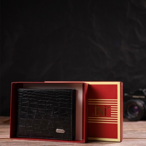 Портмоне Canpellini З натуральної шкіри Чорне (21867)