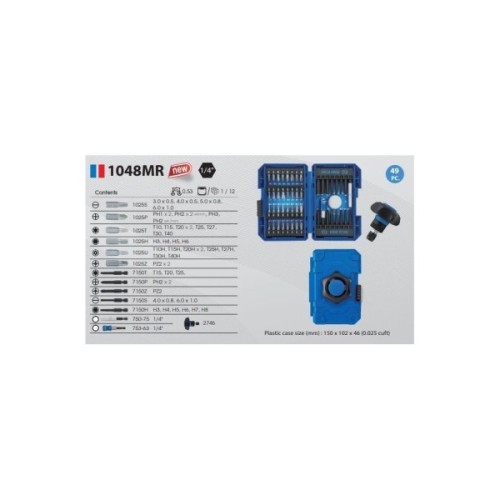 Набір біт KING TONY 49 шт. з тримачем (1048MR)