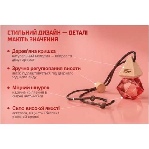 Ароматизатор для автомобіля VITOL Air WhiteTea 8мл (VBA06)