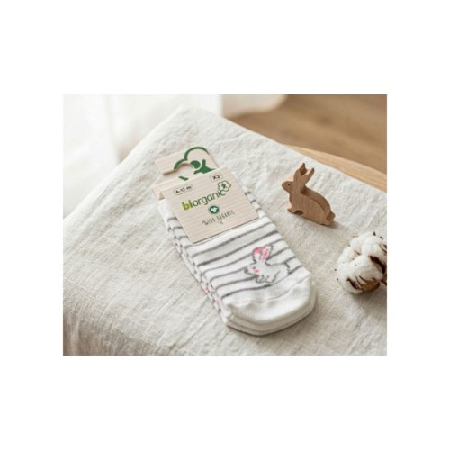 Шкарпетки дитячі Bibaby із зайчиками (68237-18-24-beigepink)