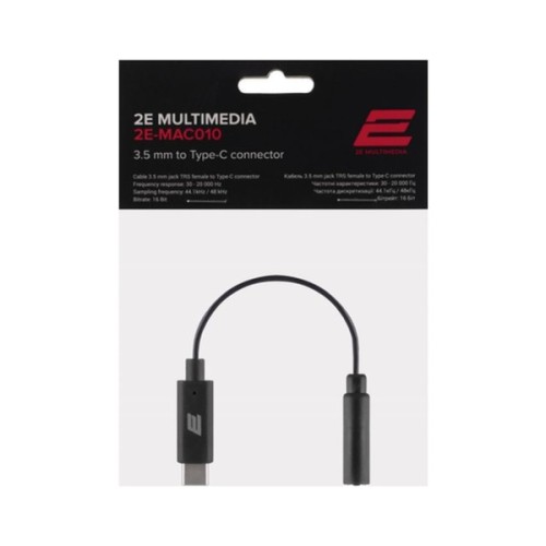 Перехідник USB-C to 3.5mm F 0.10m 2E (2E-MAC010)