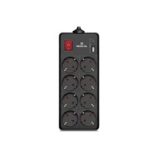 Мережевий фільтр живлення REAL-EL RS-PROTECT 805 3m, black (EL122300043)
