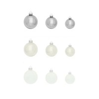 Ялинкова іграшка House Of Seasons Скляні кульки 26 шт D7 см D6 см D5 см Білі (8718861800609)