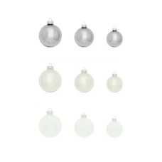 Ялинкова іграшка House Of Seasons Скляні кульки 26 шт D7 см D6 см D5 см Білі (8718861800609)