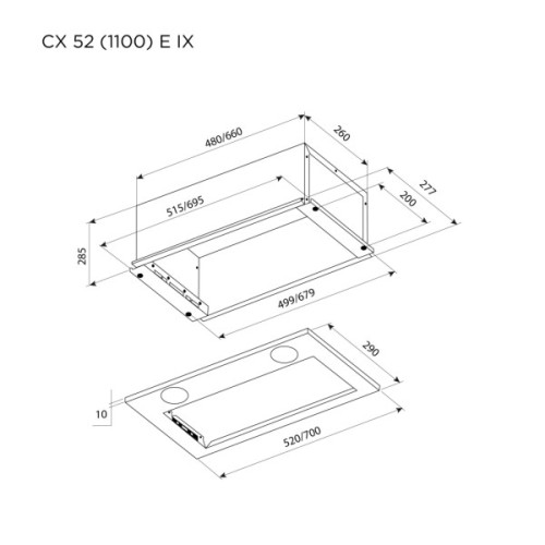 Витяжка кухонна Pyramida CX 52 (1100) E IX