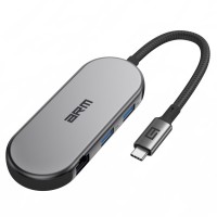 Концентратор Armorstandart USB-C to HDMI 4K, RJ45, PD, 2USB, SD, microSD Grey (ARM69365)