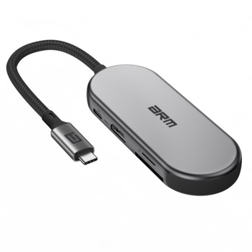 Концентратор Armorstandart USB-C to HDMI 4K, RJ45, PD, 2USB, SD, microSD Grey (ARM69365)
