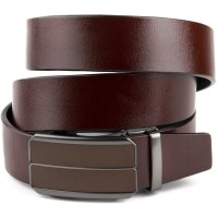 Ремінь Vintage Чоловічий з коричневою вставкою та затемненим металом Коричневий (20280)