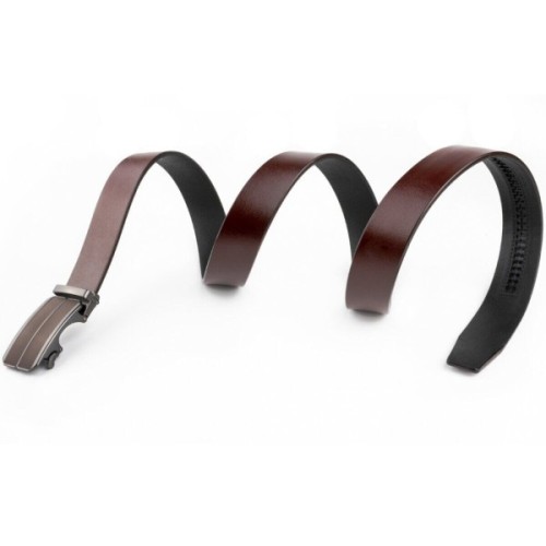 Ремінь Vintage Чоловічий з коричневою вставкою та затемненим металом Коричневий (20280)