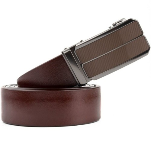 Ремінь Vintage Чоловічий з коричневою вставкою та затемненим металом Коричневий (20280)