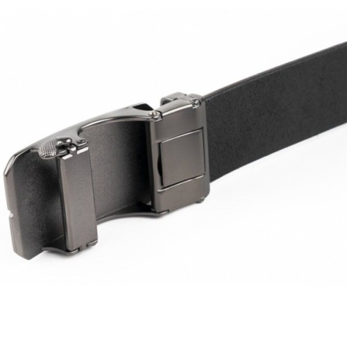 Ремінь Vintage Чоловічий з коричневою вставкою та затемненим металом Коричневий (20280)