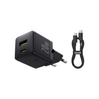 Зарядний пристрій Baseus 1xUSB-C PD20W + 1xUSB + cable USB-C to USB-C white (P10111608113-01)