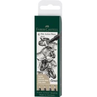Лайнер Faber-Castell набір капілярних ручок PITT Artist Pen black fineliner, 4 шт (XS, S, F, M) чорного коліру (25826)