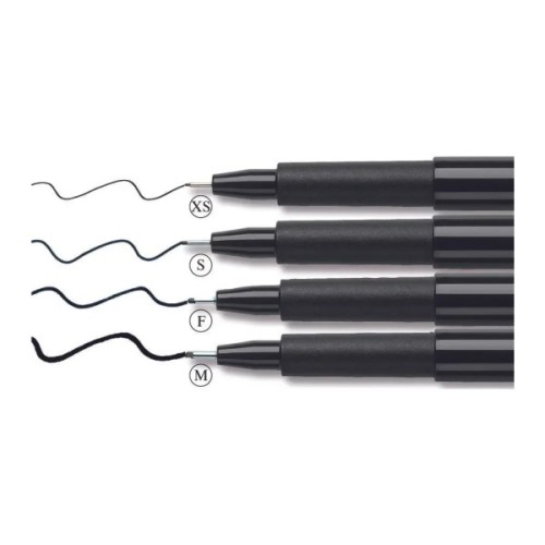 Лайнер Faber-Castell набір капілярних ручок PITT Artist Pen black fineliner, 4 шт (XS, S, F, M) чорного коліру (25826)