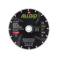 Круг відрізний Alloid Pro, алмазний, сегментний, ультратонкий, 230мм (DS-22230) Круг відрізний Alloid Pro, алмазний, сегментний, ультратонкий, 230мм (DS-22230)