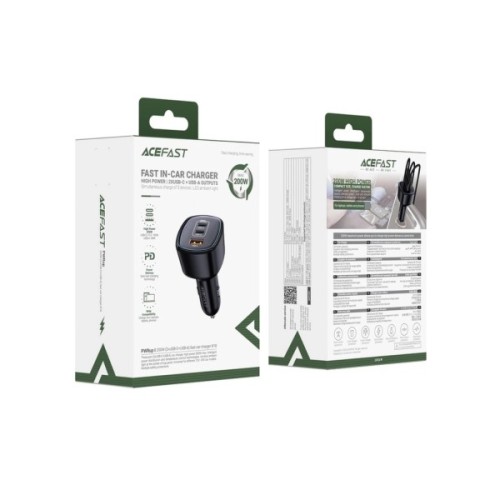Зарядний пристрій Acefast 2xUSB-C + 1xUSB 200W car adapter (6974316285953)