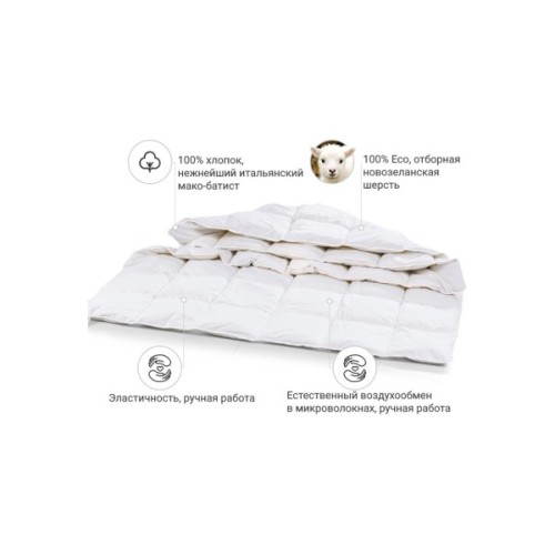 Ковдра MirSon вовняна №1363 Luxury Exclusive Літня 200x220 см (2200001531956)