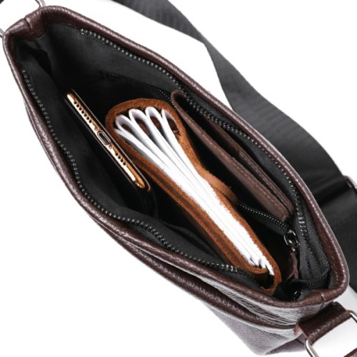 Сумка Shvigel Шкіряна через плече Коричнева (11601)